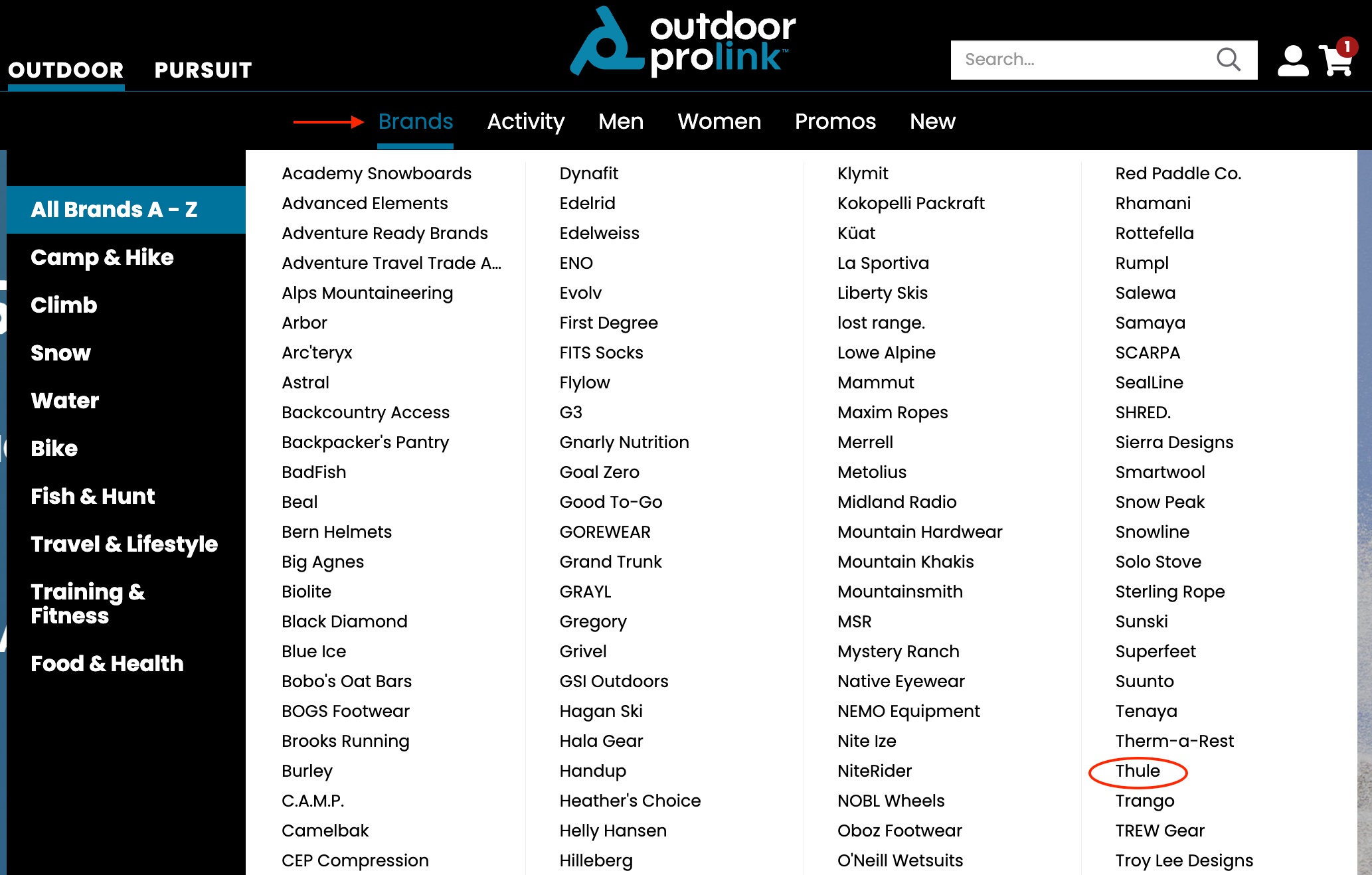 Partner codes 101 Outdoor Prolink